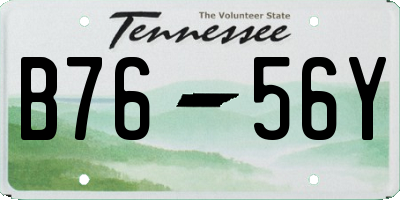 TN license plate B7656Y