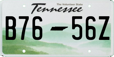TN license plate B7656Z