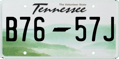 TN license plate B7657J