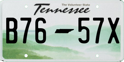 TN license plate B7657X