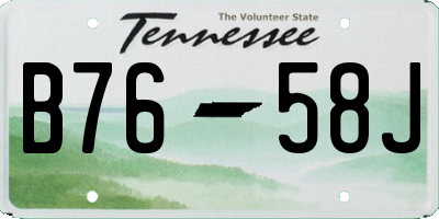TN license plate B7658J