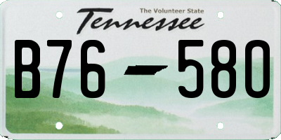 TN license plate B7658O