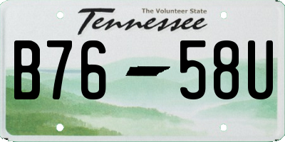 TN license plate B7658U