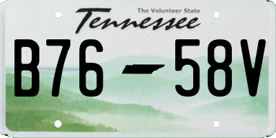 TN license plate B7658V