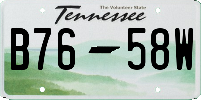 TN license plate B7658W