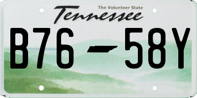 TN license plate B7658Y