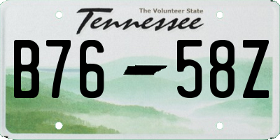 TN license plate B7658Z