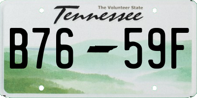 TN license plate B7659F