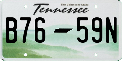 TN license plate B7659N