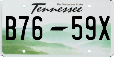 TN license plate B7659X
