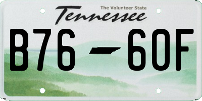 TN license plate B7660F