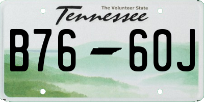 TN license plate B7660J