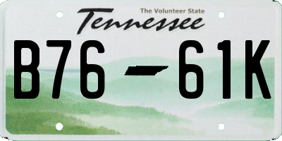 TN license plate B7661K