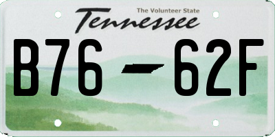 TN license plate B7662F
