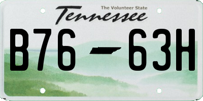 TN license plate B7663H