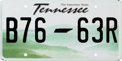 TN license plate B7663R