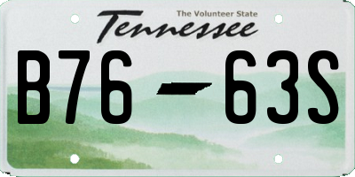 TN license plate B7663S