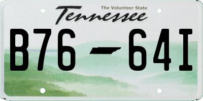 TN license plate B7664I