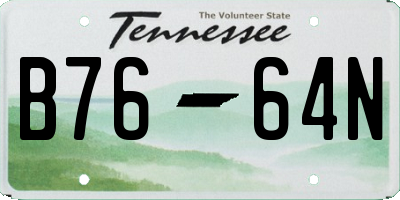 TN license plate B7664N