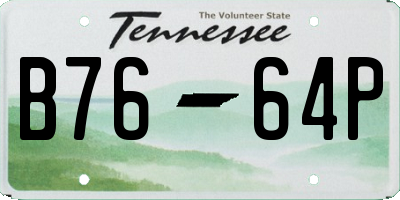 TN license plate B7664P