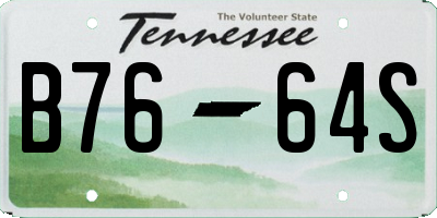 TN license plate B7664S