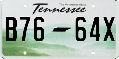 TN license plate B7664X