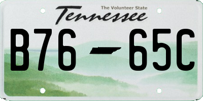 TN license plate B7665C