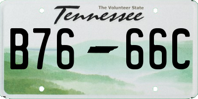TN license plate B7666C