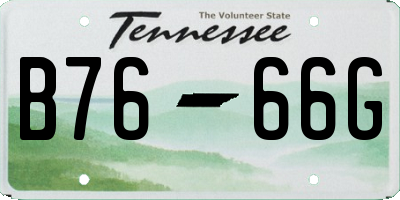 TN license plate B7666G