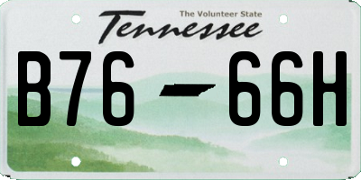 TN license plate B7666H