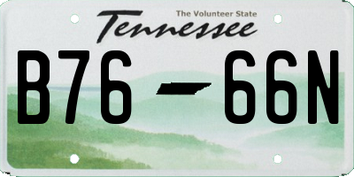 TN license plate B7666N