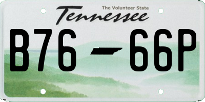 TN license plate B7666P