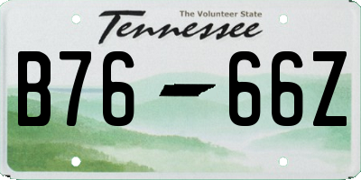 TN license plate B7666Z
