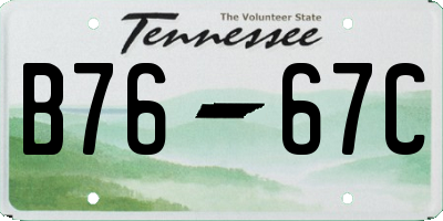 TN license plate B7667C