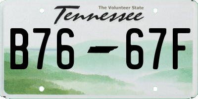 TN license plate B7667F