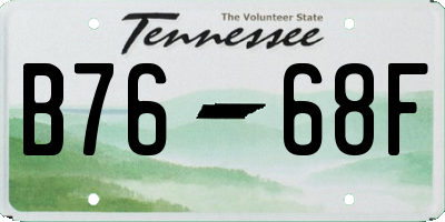 TN license plate B7668F