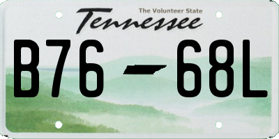 TN license plate B7668L