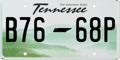 TN license plate B7668P