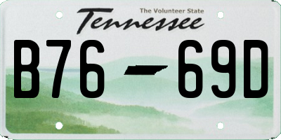 TN license plate B7669D
