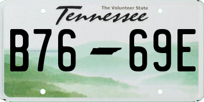 TN license plate B7669E