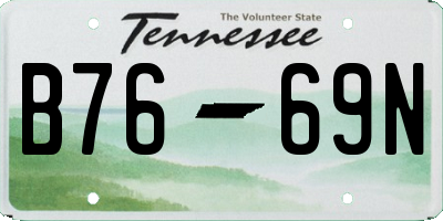 TN license plate B7669N