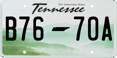TN license plate B7670A