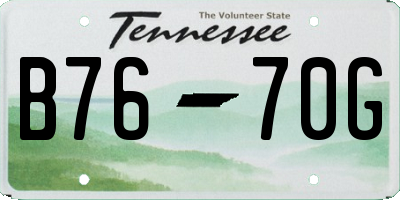 TN license plate B7670G