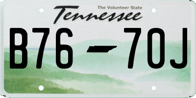 TN license plate B7670J