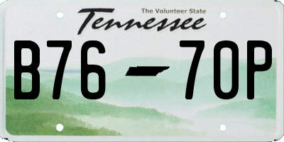 TN license plate B7670P