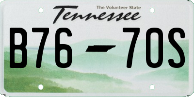 TN license plate B7670S