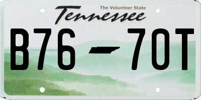 TN license plate B7670T