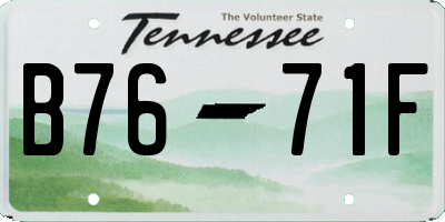 TN license plate B7671F