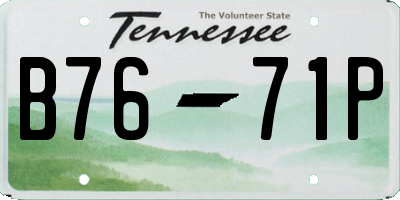 TN license plate B7671P