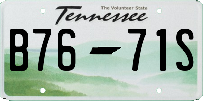TN license plate B7671S